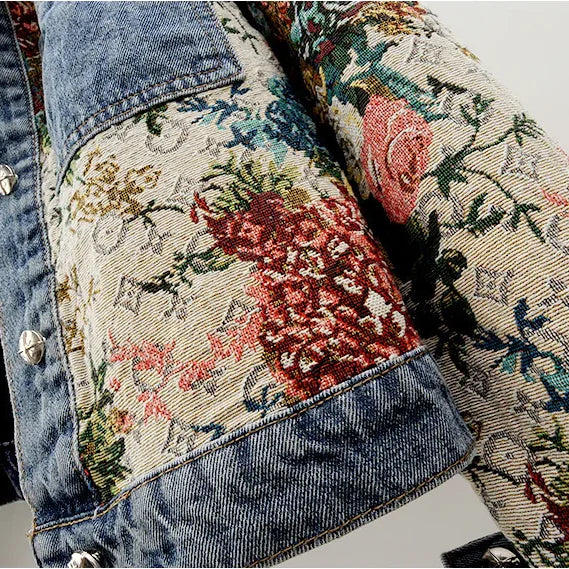 Spijkerjack FLOWER - 30% korting