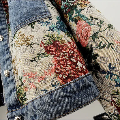 Spijkerjack FLOWER  - 30% korting