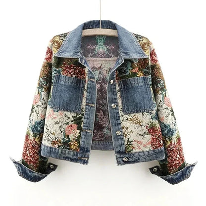 Spijkerjack FLOWER  - 30% korting