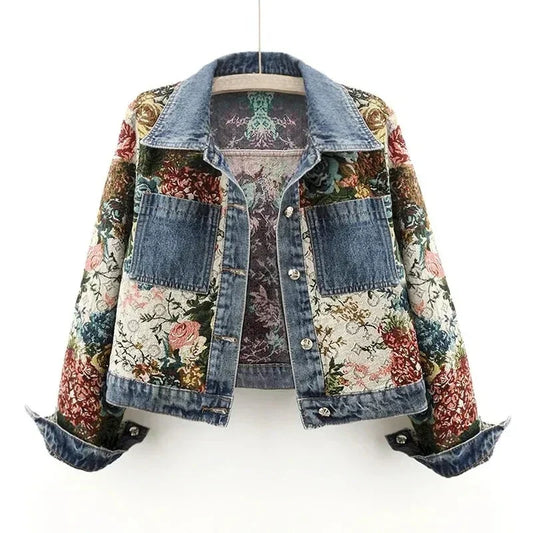 Spijkerjack FLOWER  - 30% korting