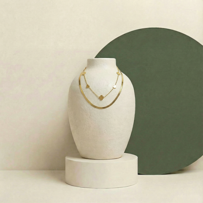 Golden Duo Bloom Necklace | Lovira