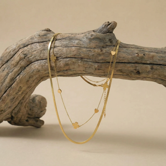 Golden Duo Bloom Necklace | Lovira